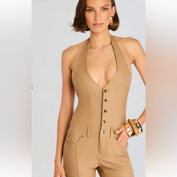 RETROFETE CYNTHIA COATED DENIM JUMPSUIT - never been worn - Picture 2 of 6